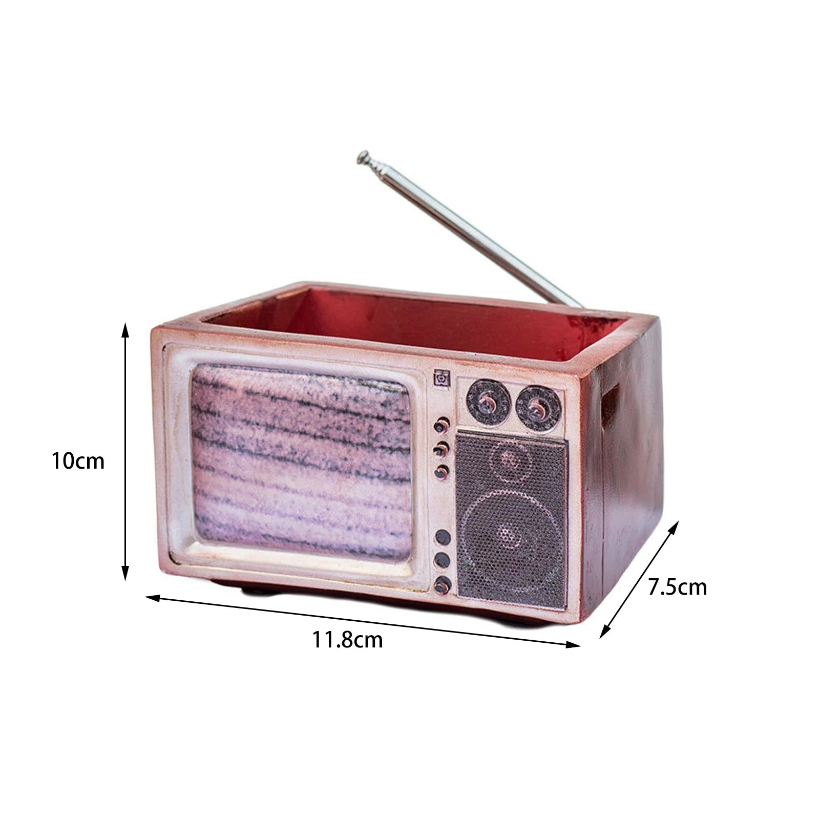 Innovative Flower Pot Retro Radio-Shaped Multi-functional Planter Home Decoration Garden Desktop Classic Ornament for Succulent