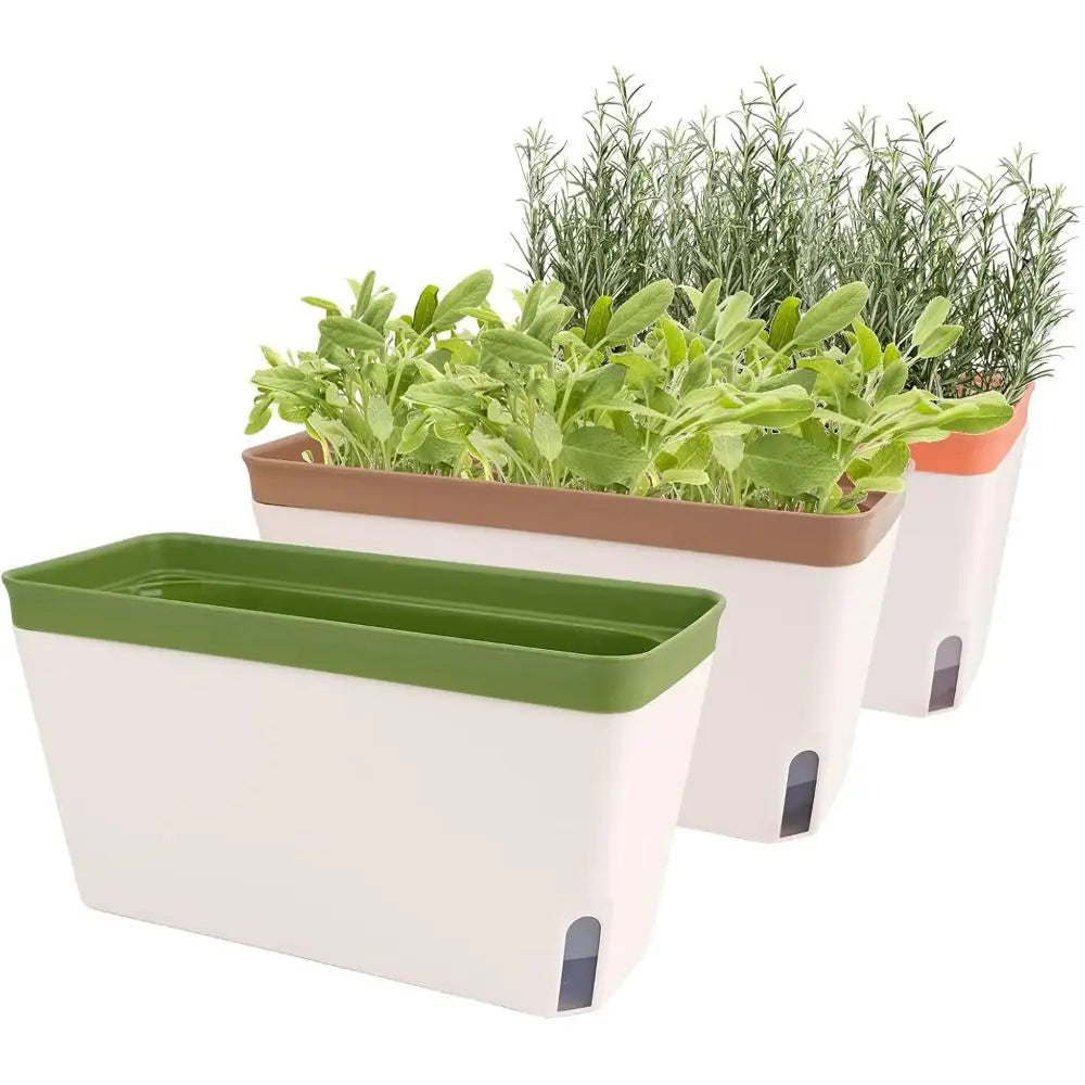 High Quality Modern Self Watering Planter Pots Decorative Visual Water Level Window Herb Planter Box Indoor Planter Vegetables