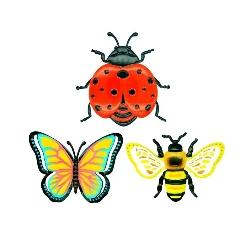 New 1/3pcs Iron Bees Ladybugs Butterflies Wall Decor Garden Decoration Outdoor Indoor Metal Craft Vibrant Home Furnishings