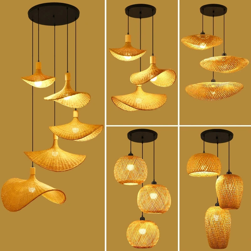 Bamboo Lamp - Natural Wicker Rattan Bamboo Lamp - Furniture Home Furnishing Hotel Garden Crafts