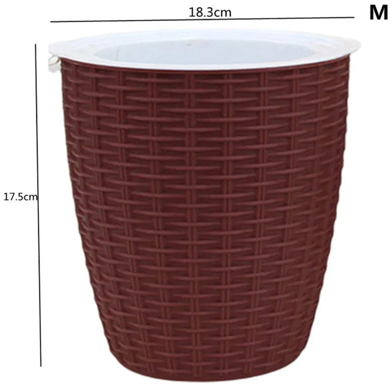 Brick Pattern Flowerpot Imitation Metal Plastic Flower Pot Square And Tall Type For Gardening Potted Plants горшок для цветов FU