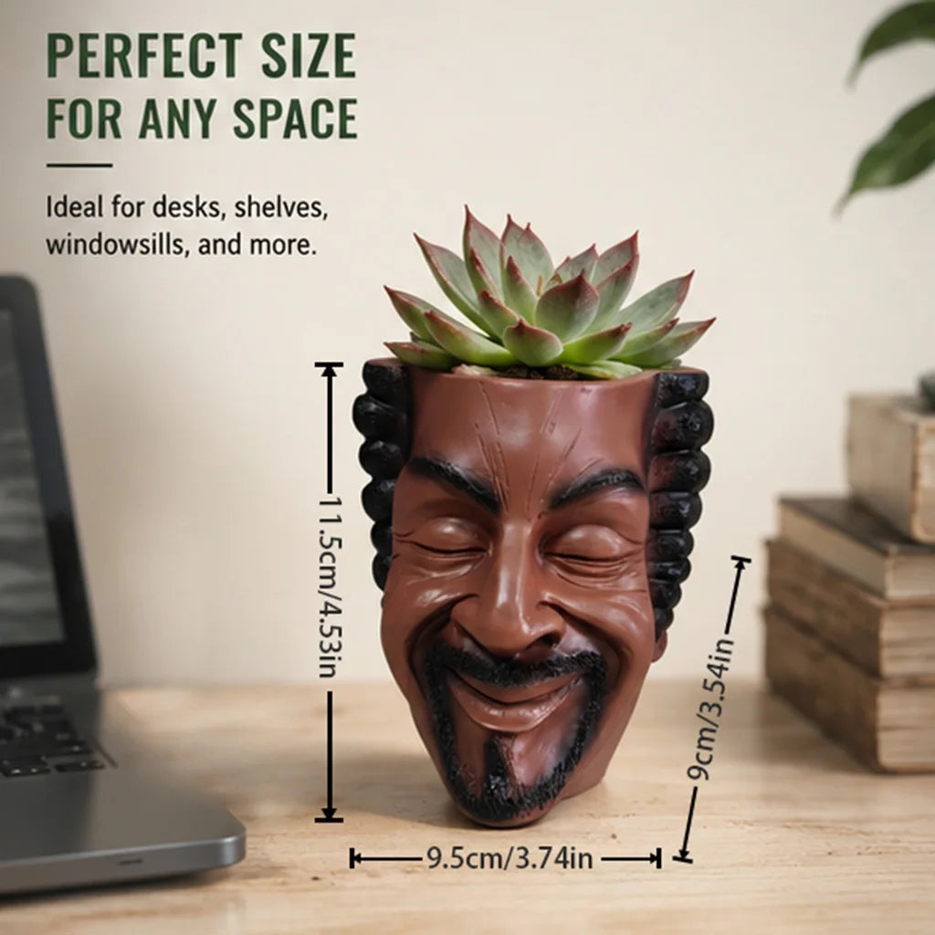 Aesthetic Face Planter Resin Flower Pot Unique Human Face Succulent Pot Modern Artistic Home Decor Garden Desk Decoration Gift