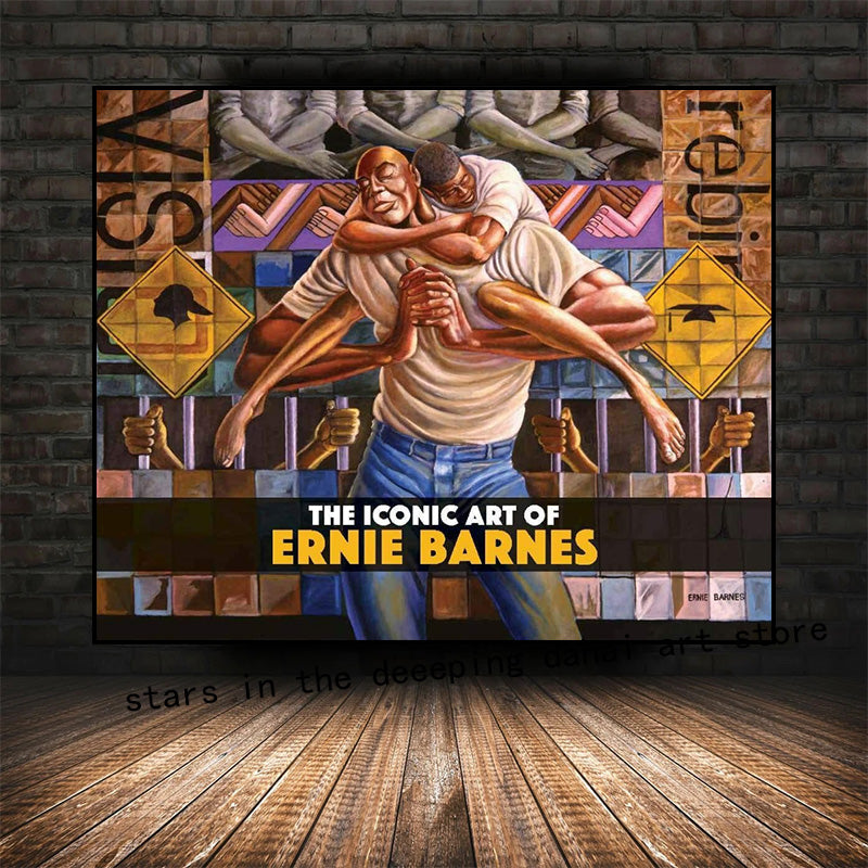Abstract Ernie Barnes Artworks African Black Women Jazz Music Art Poster Canvas Painting Wall Print Picture for Room Home Decor