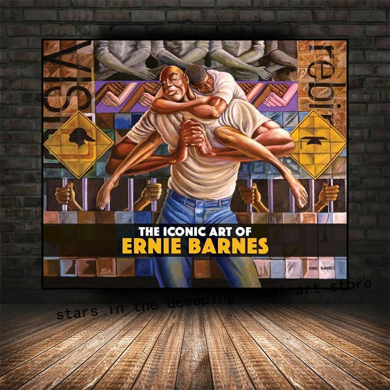 Abstract Ernie Barnes Artworks African Black Women Jazz Music Art Poster Canvas Painting Wall Print Picture for Room Home Decor