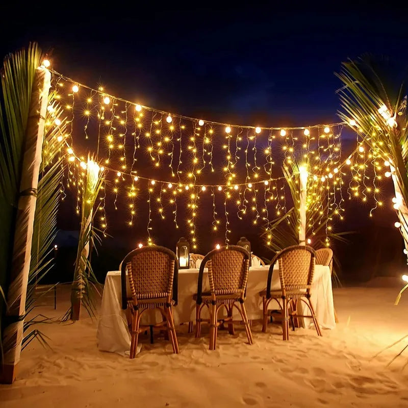 Waterproof Solar Ice Bar LED String Lights Outdoor Lamp For Wedding Party Garden Courtyard Holiday Home Furnishing Decor light