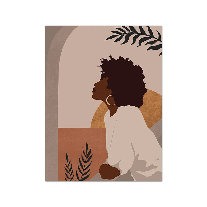 Black Woman Man Illustration Abstract Prints African American Couple Love Poster Boho Hands Canvas Painting Bedroom Home Decor