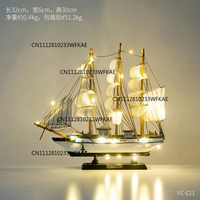 Home creative craft decoration sailboat model wine cabinet room bedroom living room smooth sailing desktop small ornament