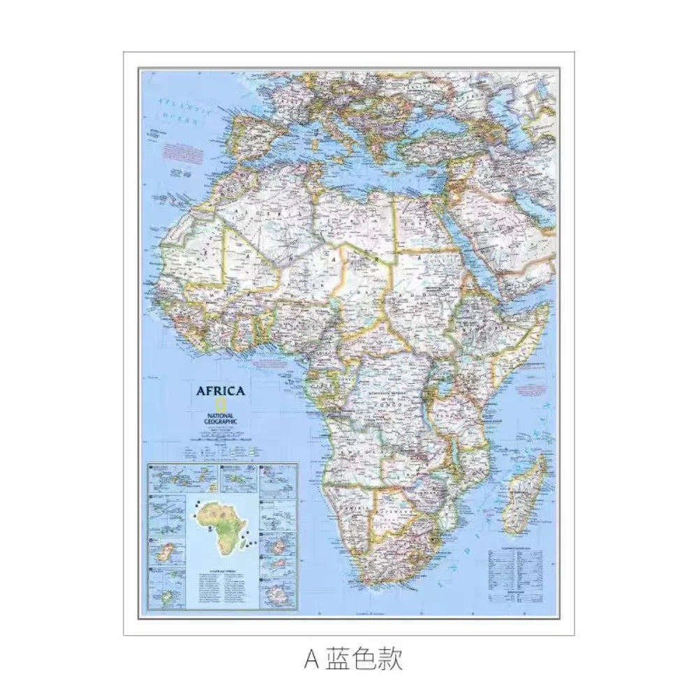 Large African Map Wall Art Posters Home Decoration Prints High-quality Cotton Canvas Painting For WALL, Best Gift for Traveler