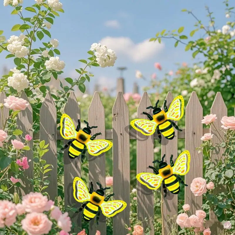 New 1/3pcs Iron Bees Ladybugs Butterflies Wall Decor Garden Decoration Outdoor Indoor Metal Craft Vibrant Home Furnishings