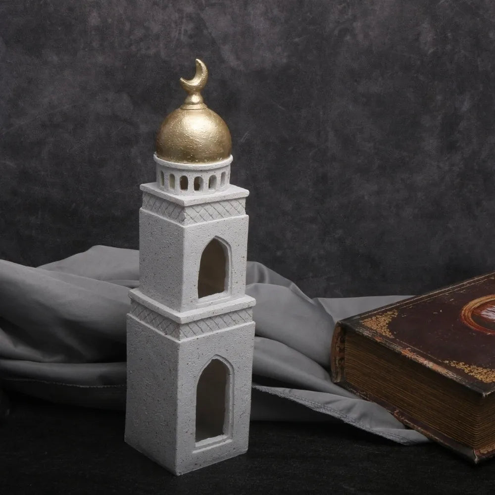 Middle Eastern Style Resin Statue Decor Castle House Kaaba Dome Mosque Islamic Desktop Ornament Islamic Theme Ramadan Muslim