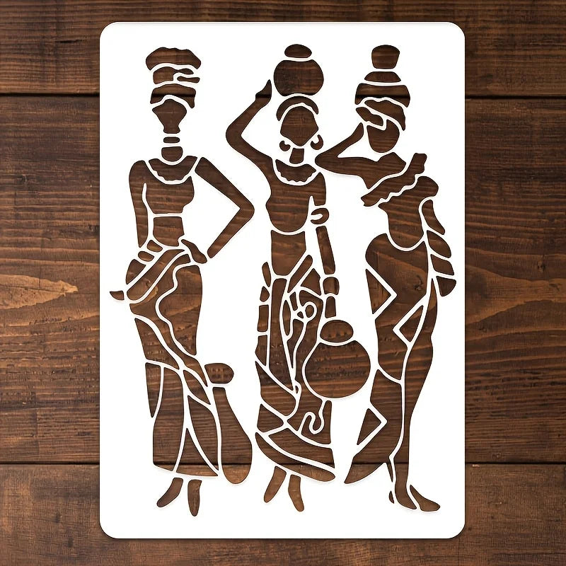 A4 29 *21cm African women DIY Stencils Wall Painting Scrapbook Coloring Embossing Album Decorative Paper Card Template,wall