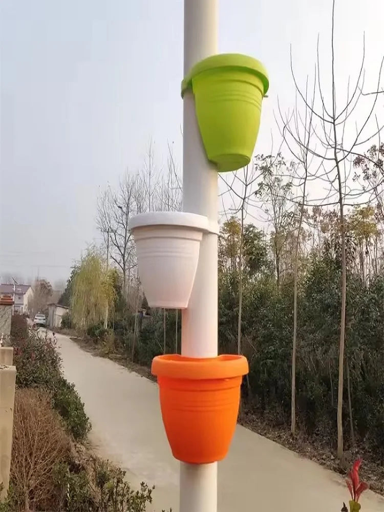 Hanging Flower Pot Creative Basket Storage Gutter Downspout Flowerpot Indoor Useful Railing Hanging Planter Plastic Flower Pot