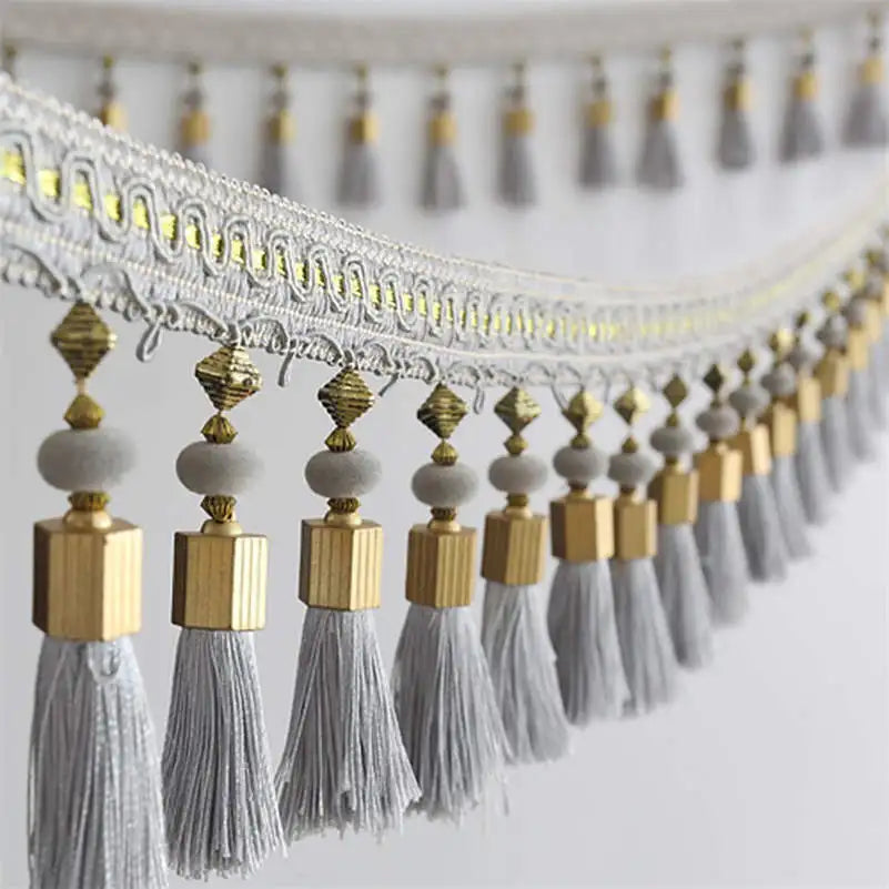 2/3/5M Tassel Fringe Edging Trim Curtains Tassel Trim Lace Sewing Crafts Cushions Furnishings Upholstery Home Funiture DIY Decor