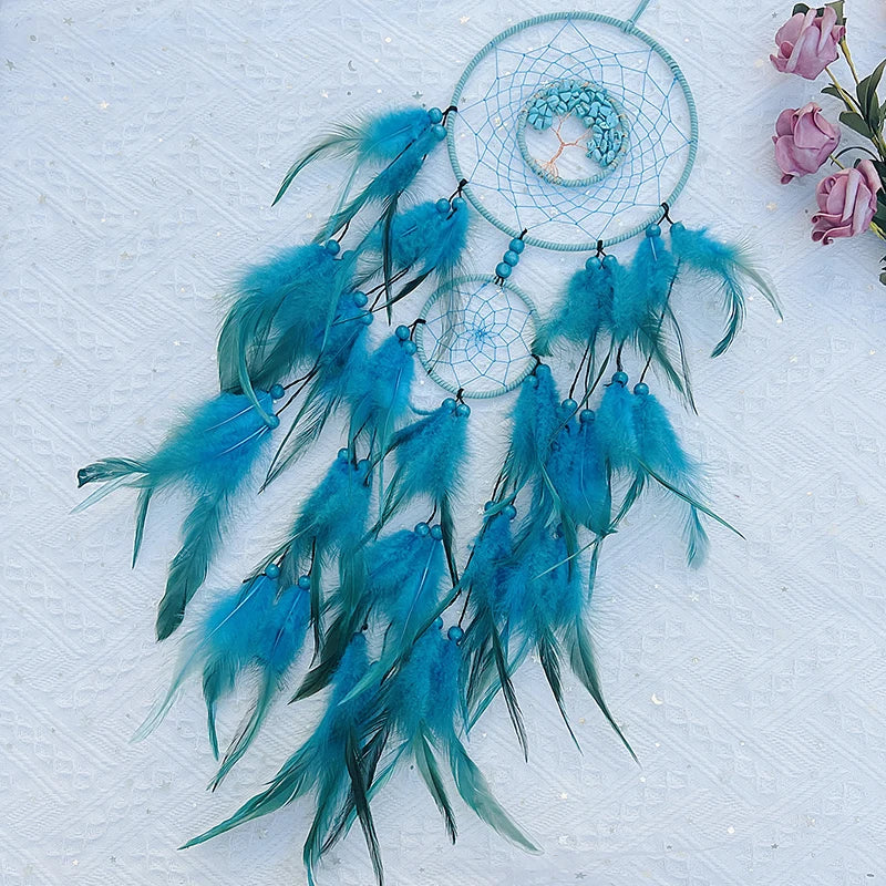 Dream Catcher Living Room Hanging Ornaments Crystal Tree of Life Hand-woven Wind Chimes Birthday Festival Gifts Home Decorations