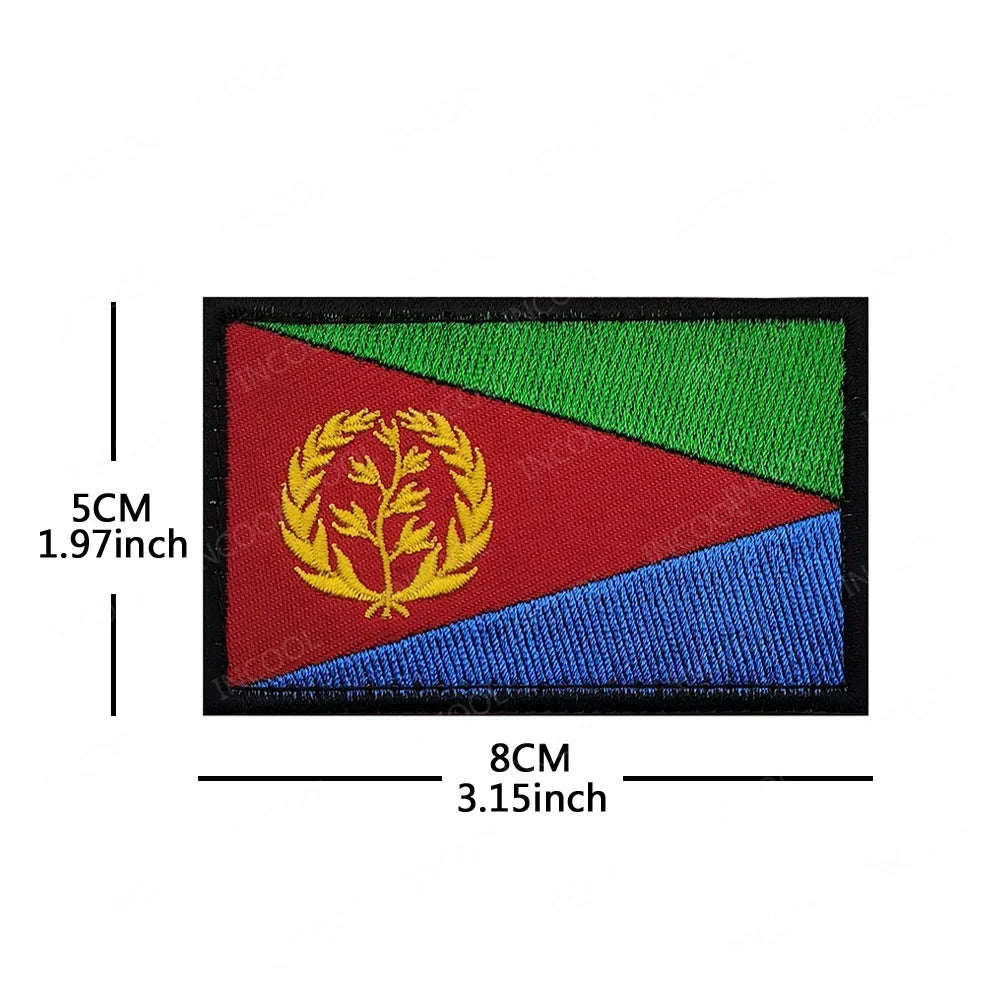 Africa National Flag Embroidered Patches Nigeria South Africa Morocco Eswatini Mauritius Armband Appliques Shoulder Flags Badges