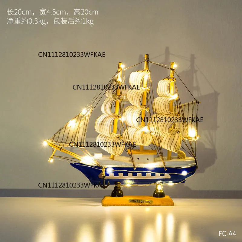 Home creative craft decoration sailboat model wine cabinet room bedroom living room smooth sailing desktop small ornament