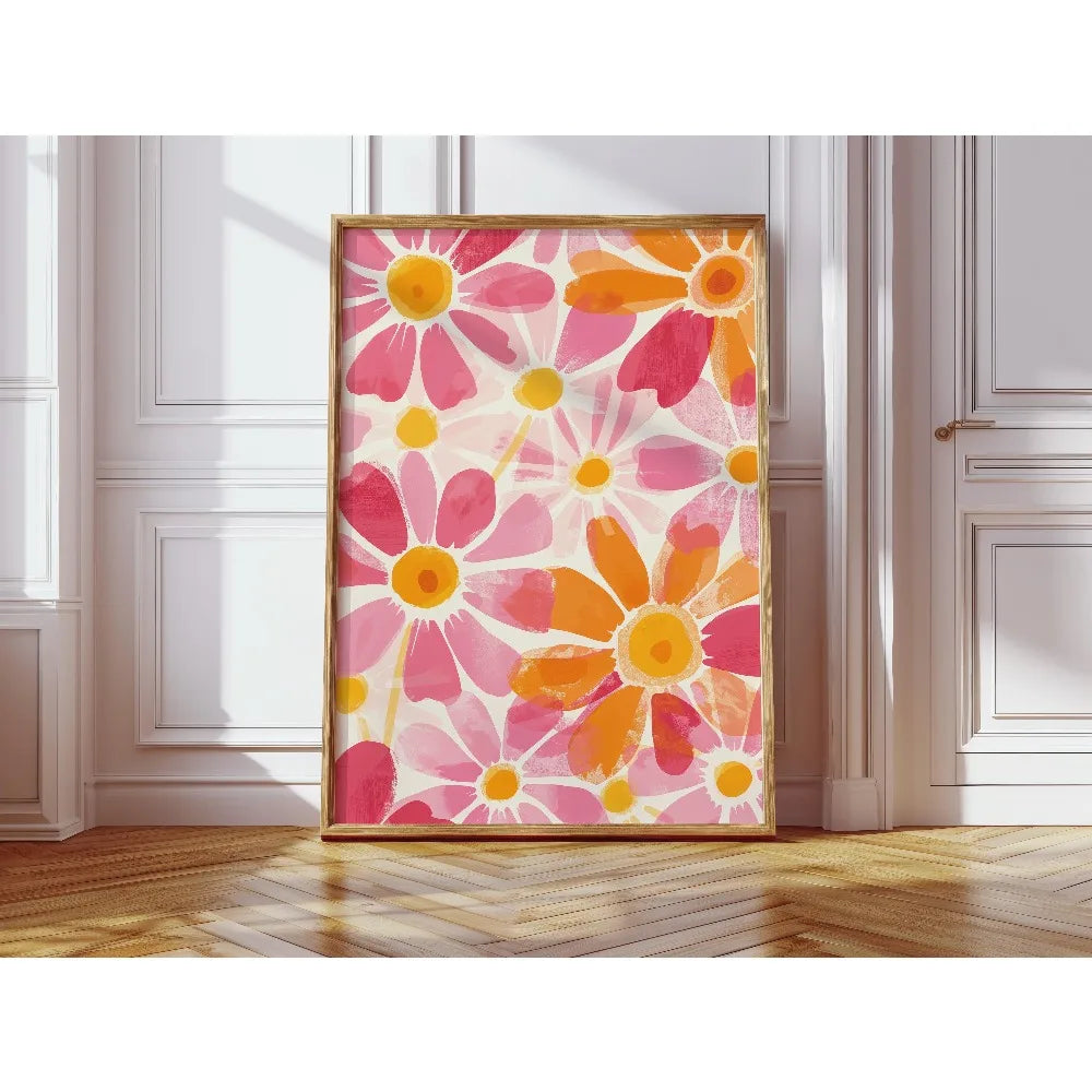 1 Frameless Retro Floral Print,Unique Creative Aesthetic Decor,Spring Decor Painting,Minimalist Wall Art,Living Room Bedroom Art
