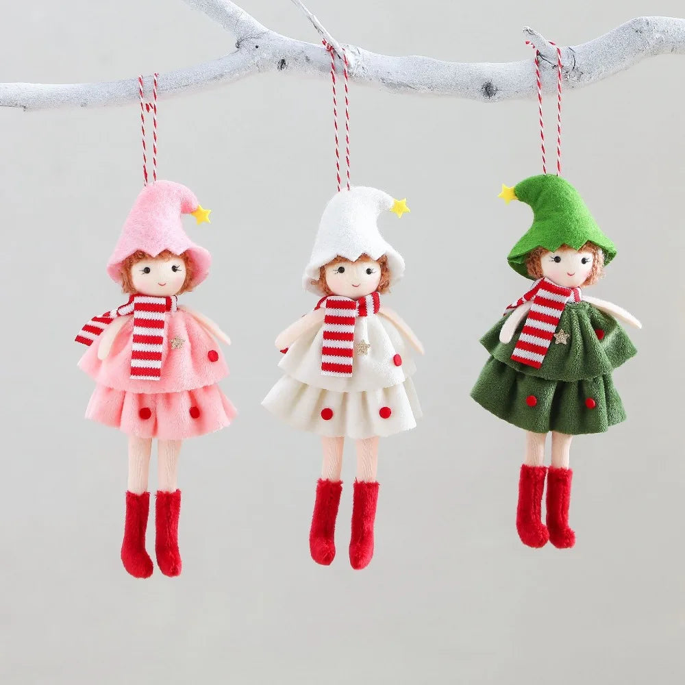 3pcs Cake Skirt Angel Pendant Christmas Tree Pendant - Ideal Decoration for Garden Home Furnishings and Festival Parties