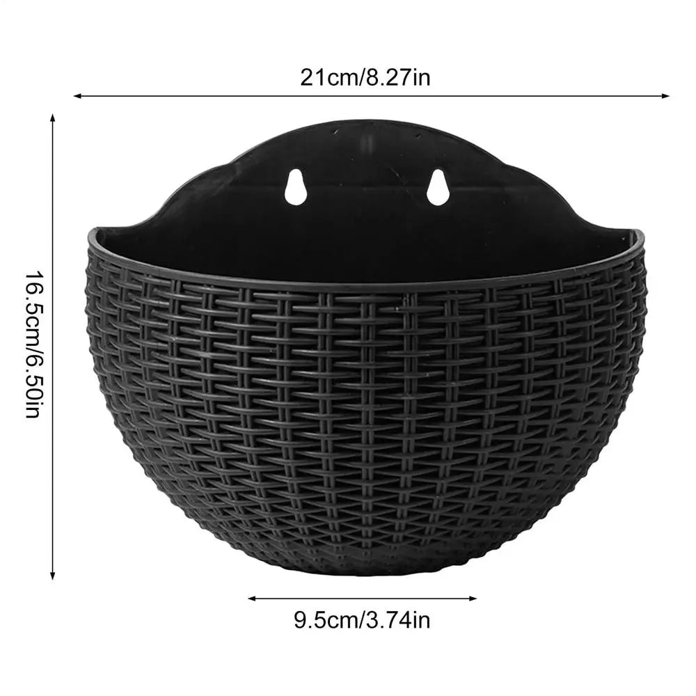 Semi-circular Flower Pot Wall-mounted No-punching Flower Basket Garden Planter Hanging Flowerpot Self watering For Home Decor