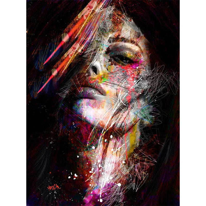 Modern Abstract Woman Face Wall Art Canvas Painting Graffiti Posters and Prints Girl Portrait Street Pop Art Pictures Home Decor