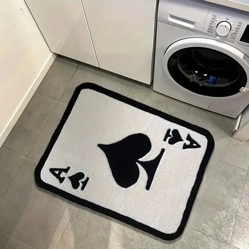 VIKAMA Trendy Ace of Spades Rug Soft and Comfortable Bedside Rug for Bedrooms Living Room and Bathroom Floor Mat Home Decor