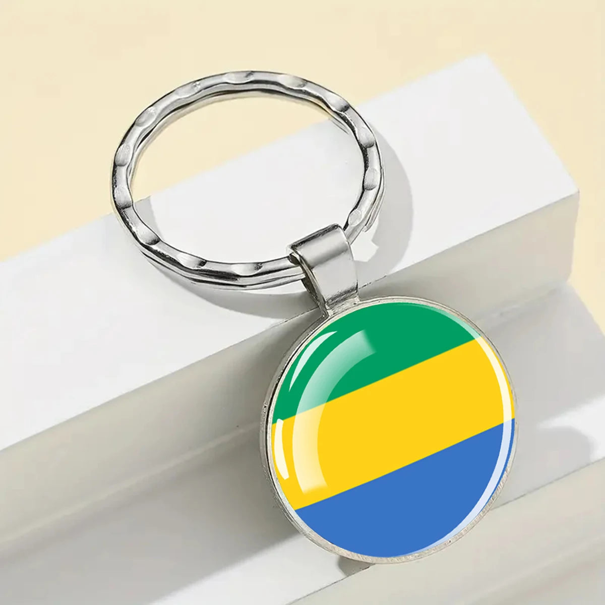 African National Flags Keychain Africa Country Algeria South African Morocco Egypt Nigeria Flag Glass Key Chain Patriot Gift