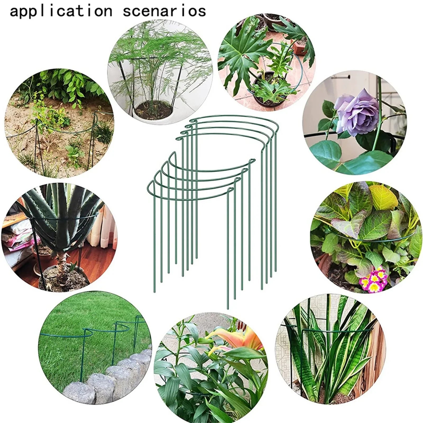 6pcs Plant Support Stake Metal Ring Cage for Vegetable Growing Adjustable Stand Support For Flowers Plants Home Gardening Tools