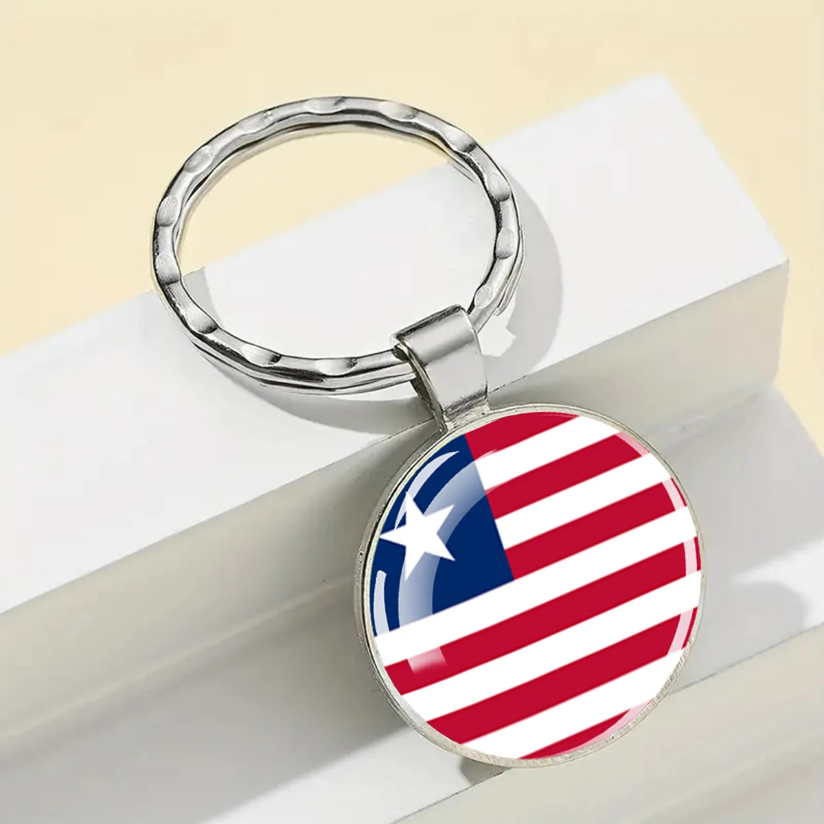 African National Flags Keychain Africa Country Algeria South African Morocco Egypt Nigeria Flag Glass Key Chain Patriot Gift