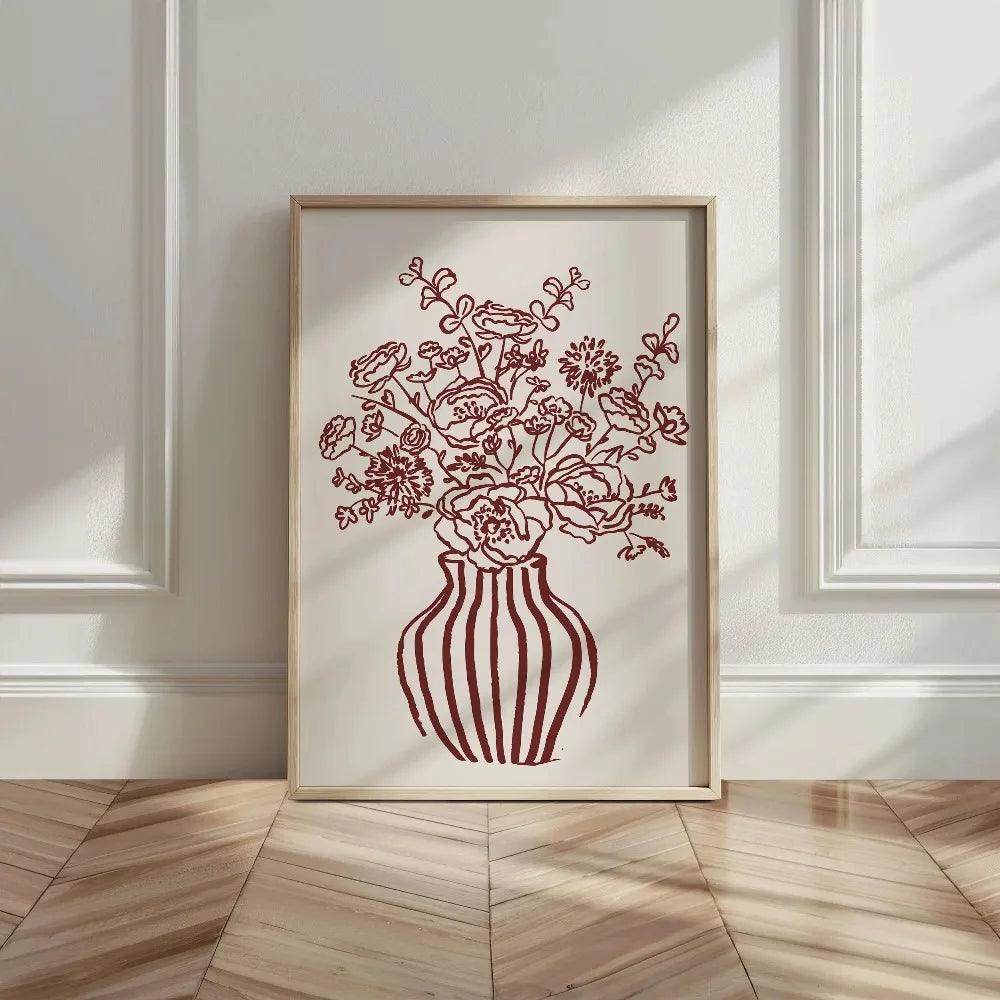 1 Frameless Retro Floral Print,Unique Creative Aesthetic Decor,Spring Decor Painting,Minimalist Wall Art,Living Room Bedroom Art