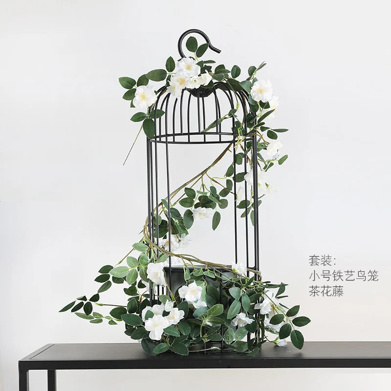 Birdcage wrought iron flower ware, garden art soft decoration home furnishing, ornament simulation flower ware, designer model r