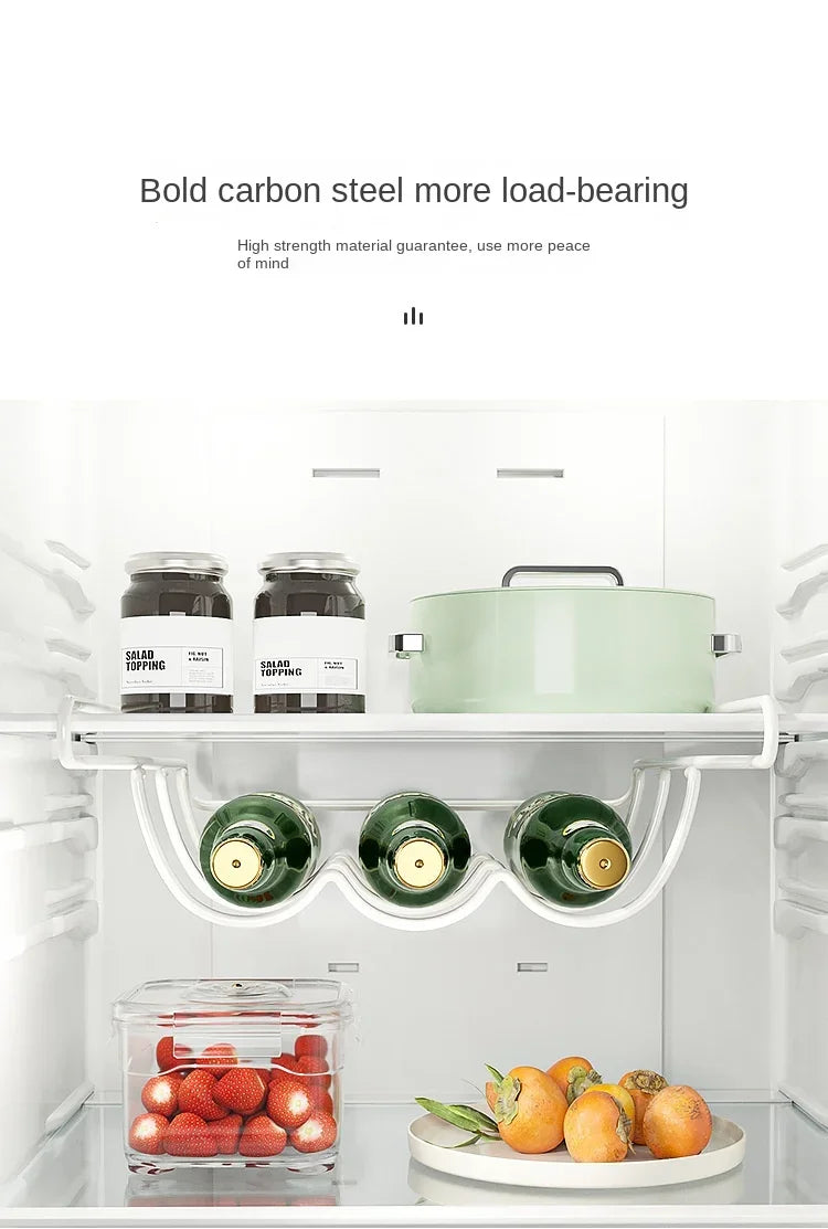 Creative Home Furnishing Accessories Beer Bottle Fridge Organizer Wine Display Shelf Holder Hook Refrigerator Storage Rack