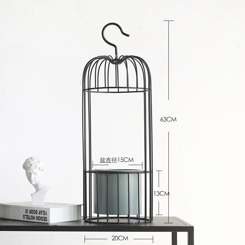 Birdcage wrought iron flower ware, garden art soft decoration home furnishing, ornament simulation flower ware, designer model r