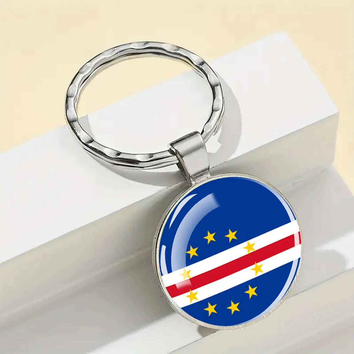African National Flags Keychain Africa Country Algeria South African Morocco Egypt Nigeria Flag Glass Key Chain Patriot Gift