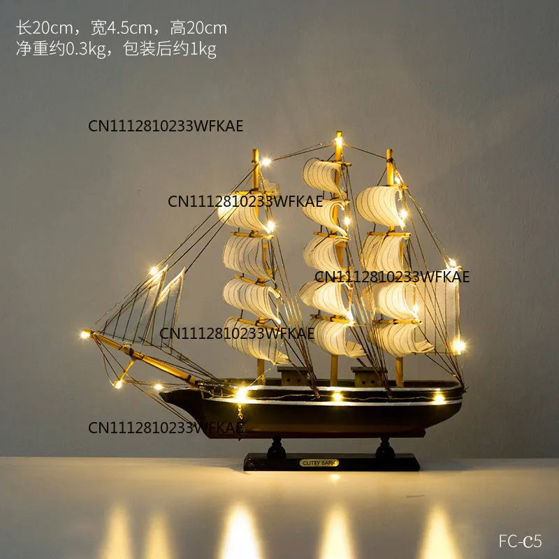 Home creative craft decoration sailboat model wine cabinet room bedroom living room smooth sailing desktop small ornament