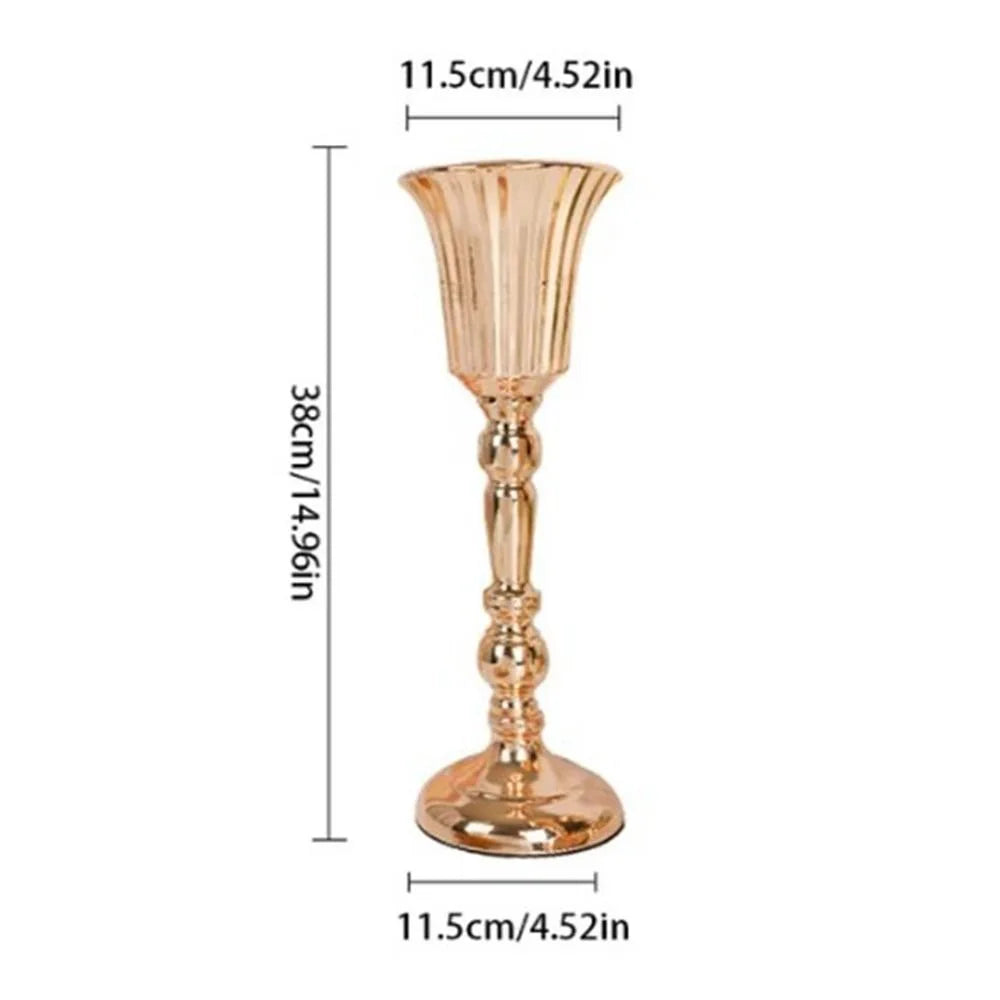 Table Gold Iron Vase Candle Holder Arrangement Wedding Flower Centerpiece Vase Wedding Props Vase Home Decoration Furnishings