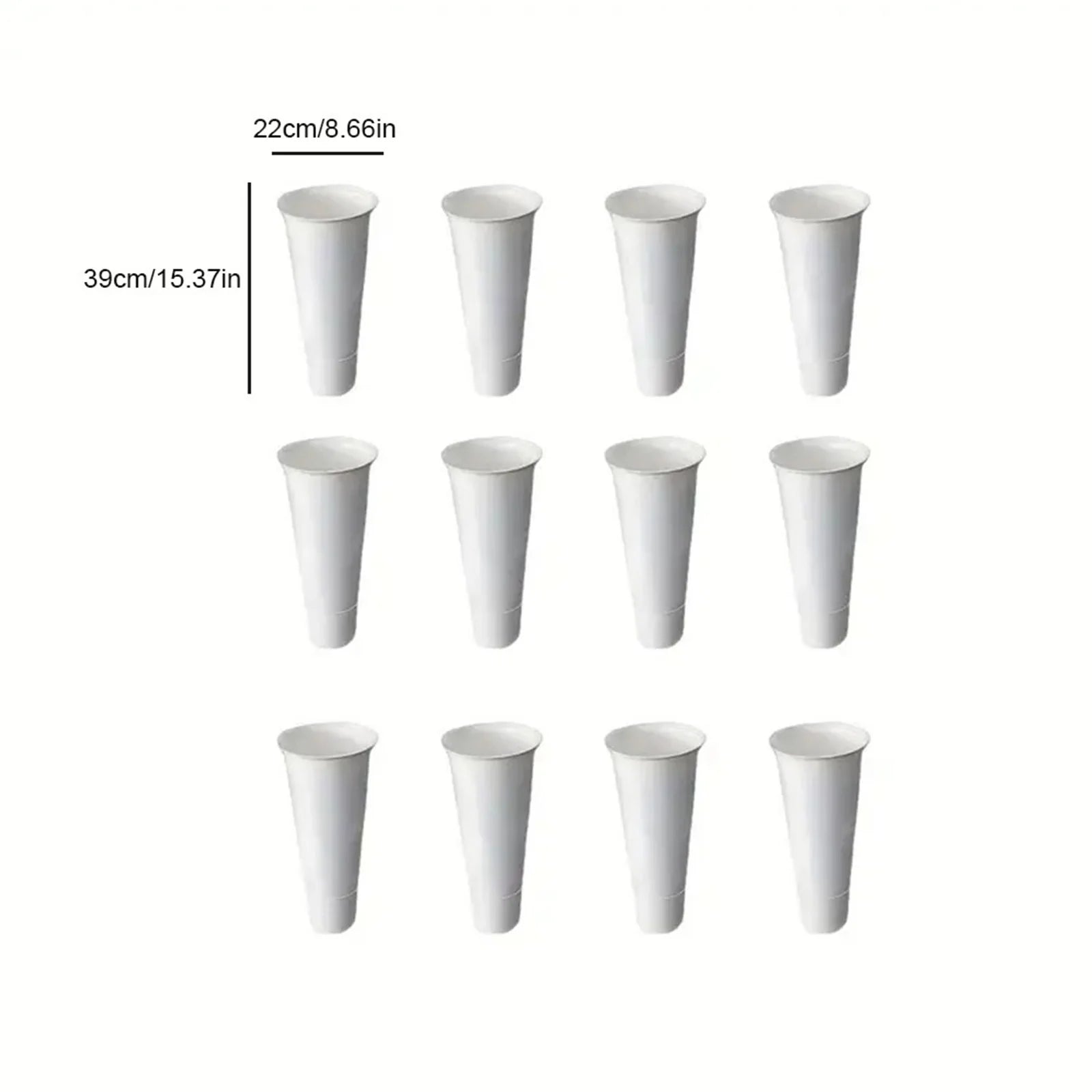 12 PCS Flower Display Stand Buckets White Plastic Flower Pots Large Capacity Plant Planter for Home Patio Balcony Garden