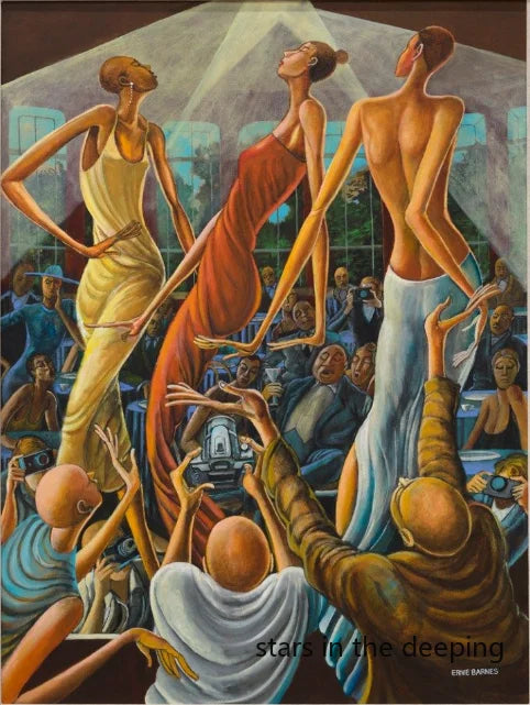Abstract Ernie Barnes Artworks African Black Women Jazz Music Art Poster Canvas Painting Wall Print Picture for Room Home Decor