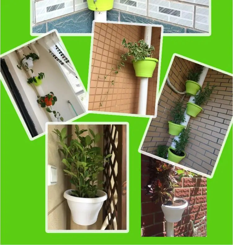 Hanging Flower Pot Creative Basket Storage Gutter Downspout Flowerpot Indoor Useful Railing Hanging Planter Plastic Flower Pot