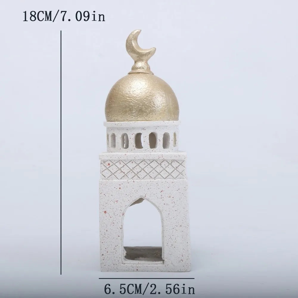 Middle Eastern Style Resin Statue Decor Castle House Kaaba Dome Mosque Islamic Desktop Ornament Islamic Theme Ramadan Muslim