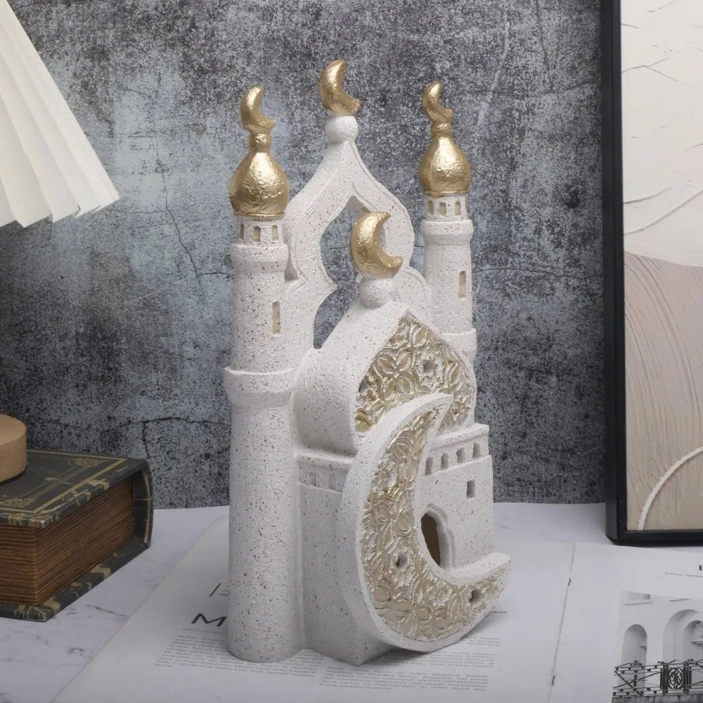 Middle Eastern Style Resin Statue Decor Castle House Kaaba Dome Mosque Islamic Desktop Ornament Islamic Theme Ramadan Muslim