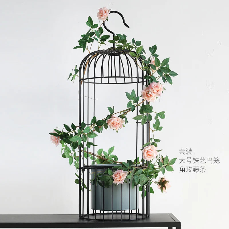Birdcage wrought iron flower ware, garden art soft decoration home furnishing, ornament simulation flower ware, designer model r