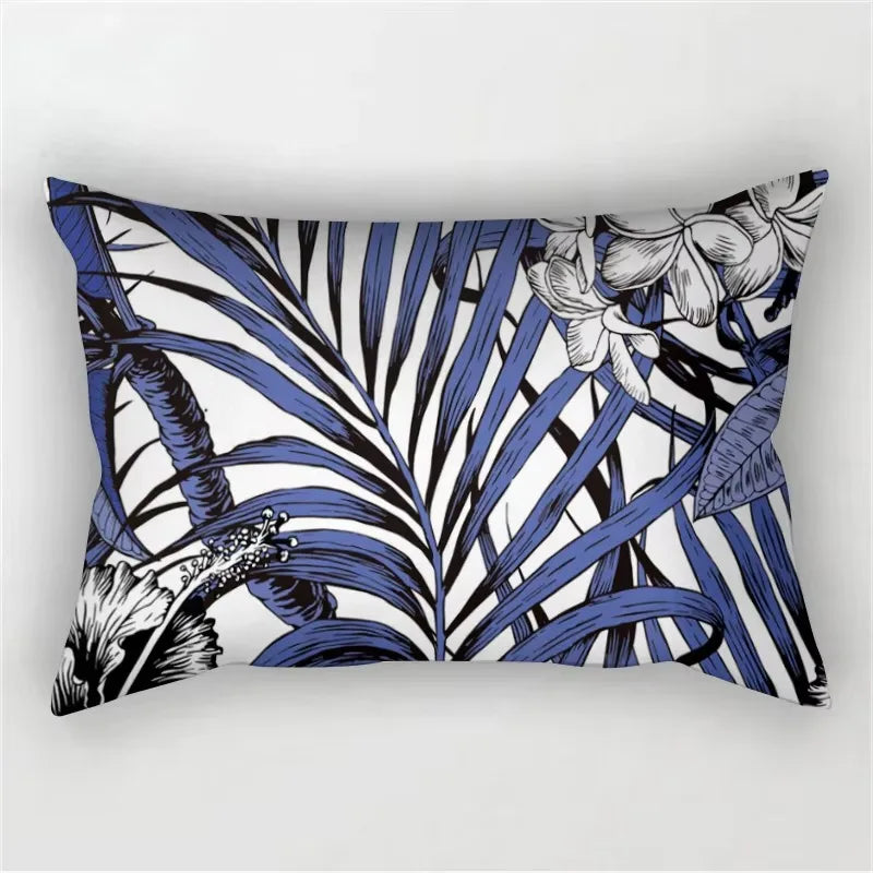 30X50cm Green Tropical Leaf Pattern Printing Decorative Living Room Backrest Home Furnishing Polyester Rectangular Pillowcase