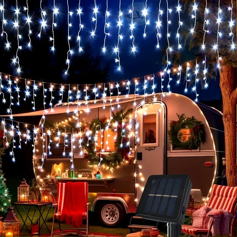 Waterproof Solar Ice Bar LED String Lights Outdoor Lamp For Wedding Party Garden Courtyard Holiday Home Furnishing Decor light
