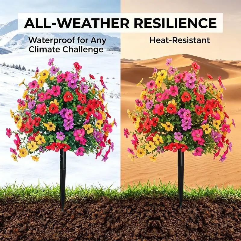 Artificial Flower,Artificial Petunias With Ground Stake, 18