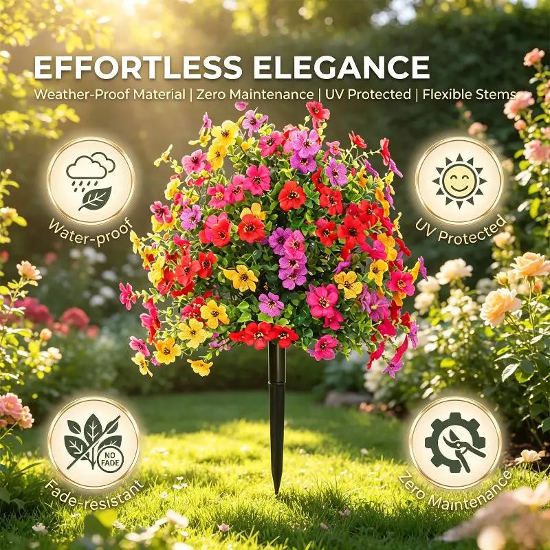 Artificial Flower,Artificial Petunias With Ground Stake, 18