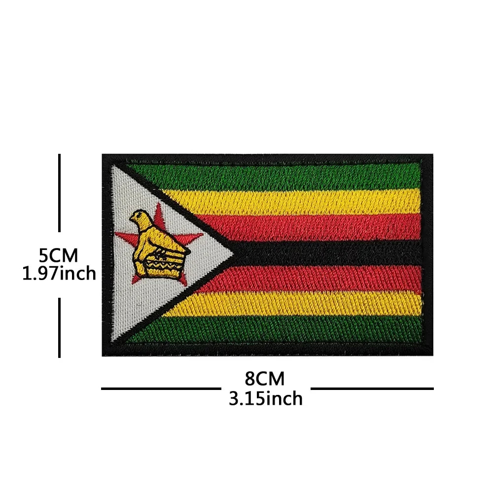 Africa National Flag Embroidered Patches Nigeria South Africa Morocco Eswatini Mauritius Armband Appliques Shoulder Flags Badges