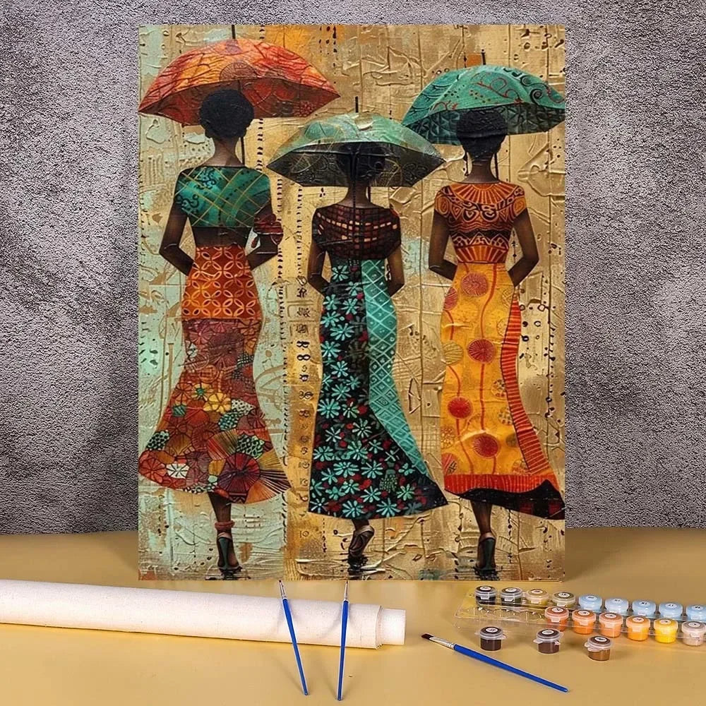 African Woman Paint By Numbers HandPainted Kit On Canvas DIY Oil Painting Set Pictures By Number Home Decoration Wall Art Gift