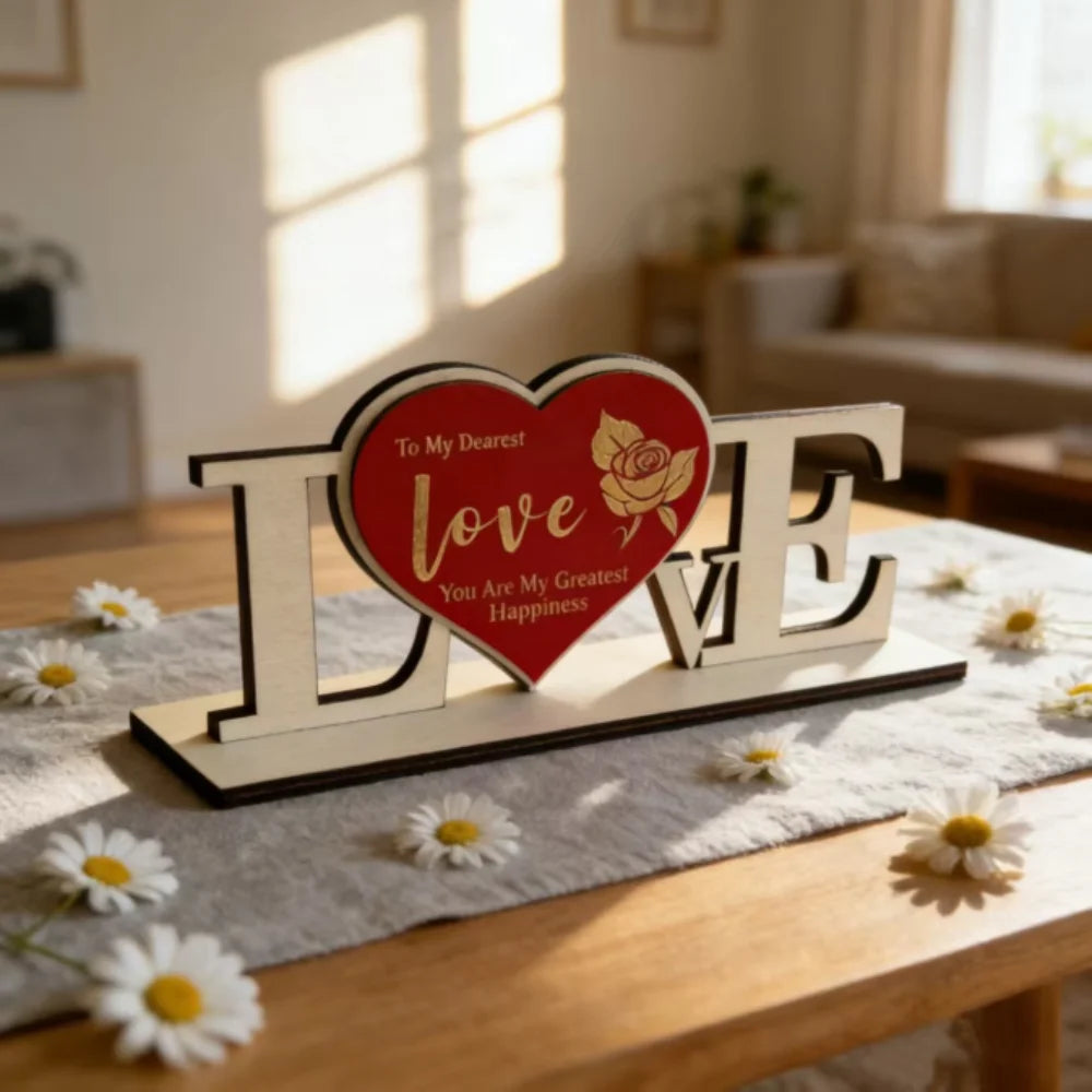 Handicraft Wooden Ornament Home Decoration Commemorative Gift Wooden Crafts Wooden Material Love Platform