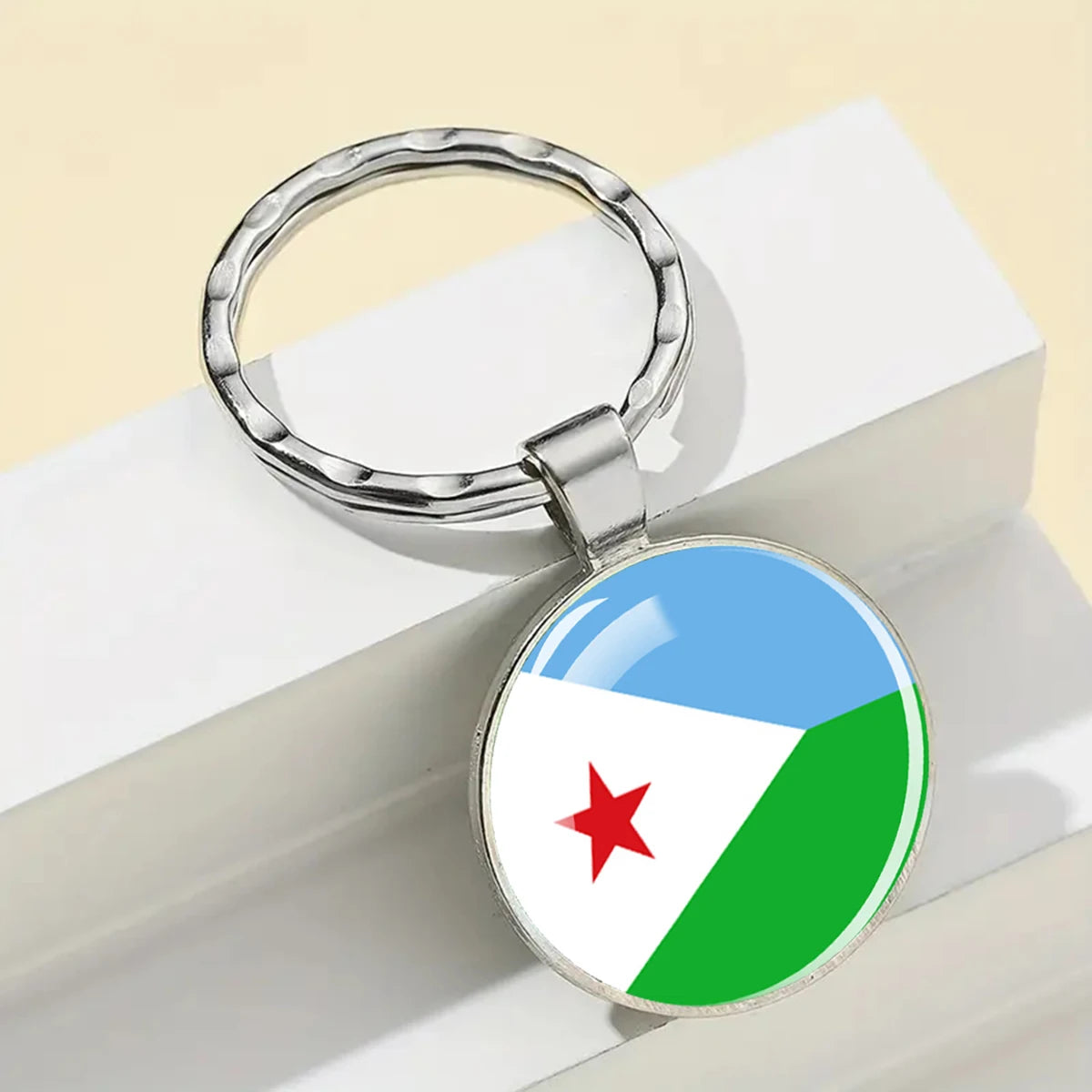 African National Flags Keychain Africa Country Algeria South African Morocco Egypt Nigeria Flag Glass Key Chain Patriot Gift