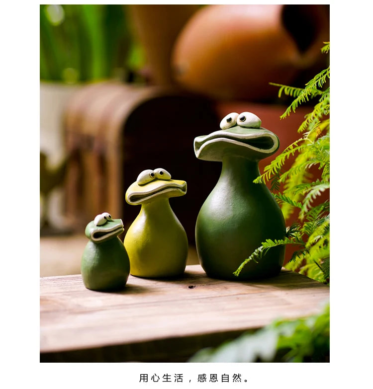 Cartoon Creative Big Mouth Frog Garden Balcony Desktop Decoration Rural Home Furnishings Creative Fashion Decoration Toys